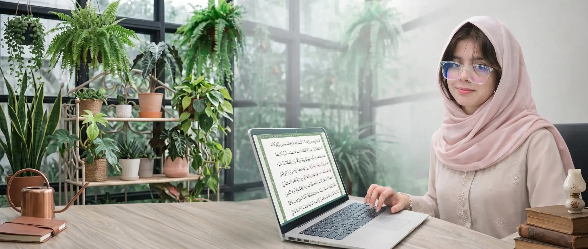 Student learning Quran online with a certified tutor